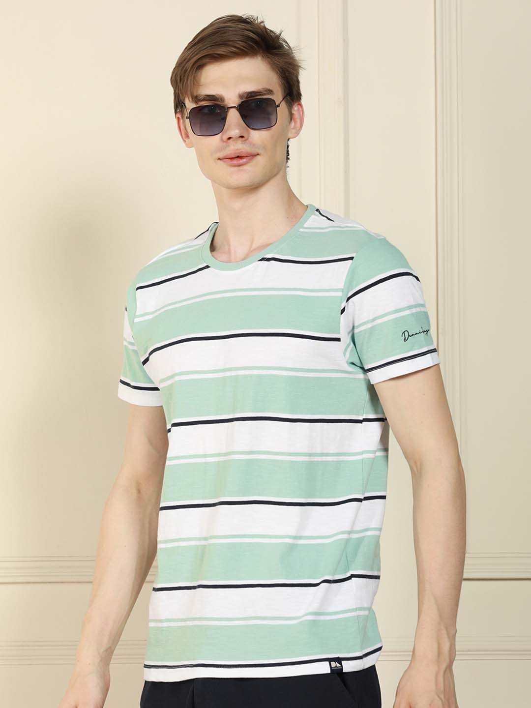 

Dennis Lingo Men Striped Round Neck T-shirt, Blue