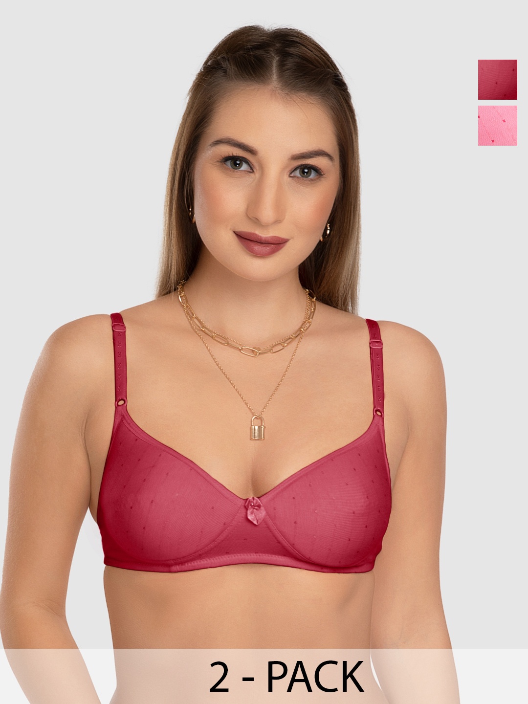 

Daisy Dee Pack Of 2 Full Coverage All Day Comfort Everyday Bra, Red