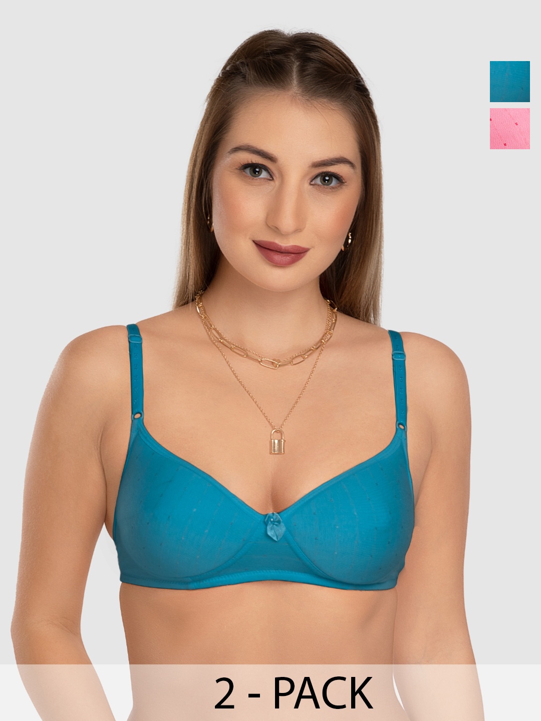 

Daisy Dee Pack Of 2 Full Coverage All Day Comfort Everyday Bra, Blue