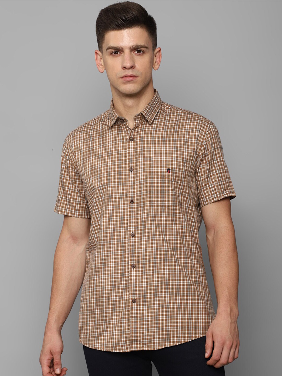 

Louis Philippe Sport Checked Slim Fit Cotton Opaque Casual Shirt, Khaki
