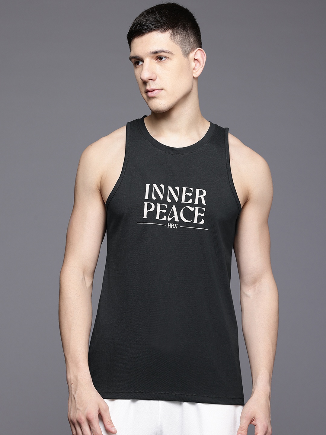 

HRX by Hrithik Roshan Men Printed Yoga T-shirt, Black