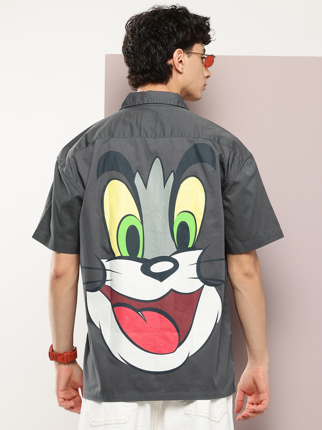 

Kook N Keech Toons Tom & Jerry Printed Pure Cotton Relaxed Shirt, Grey