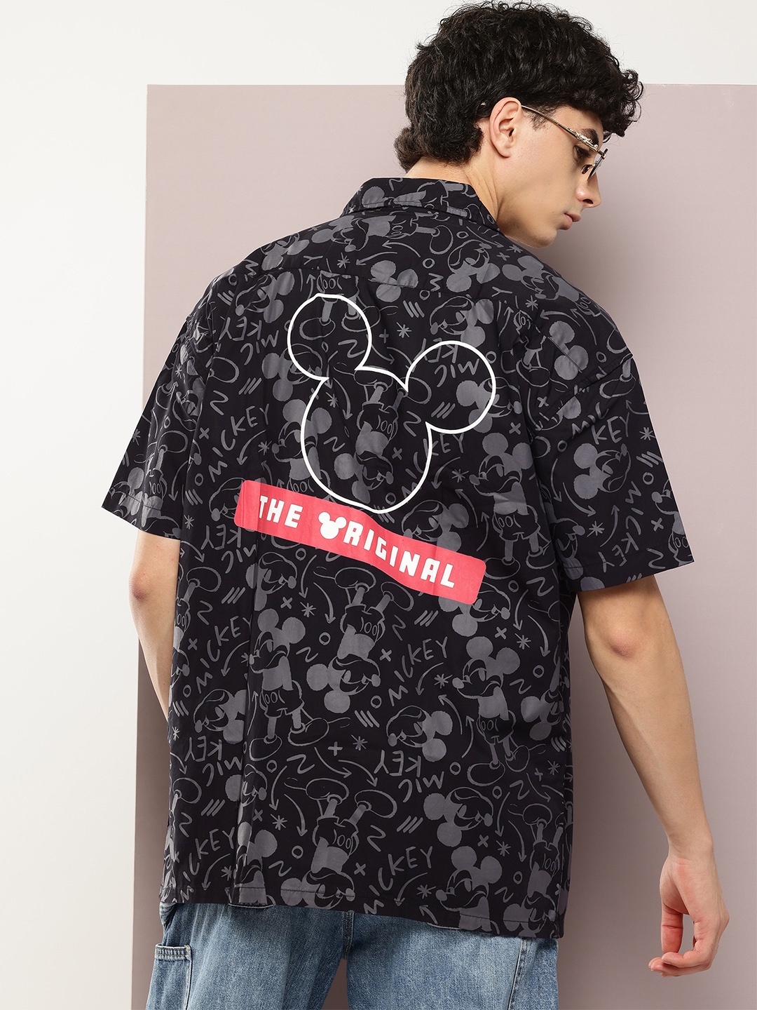 

Kook N Keech Disney Pure Cotton Mickey Mouse Printed Relaxed Shirt, Black