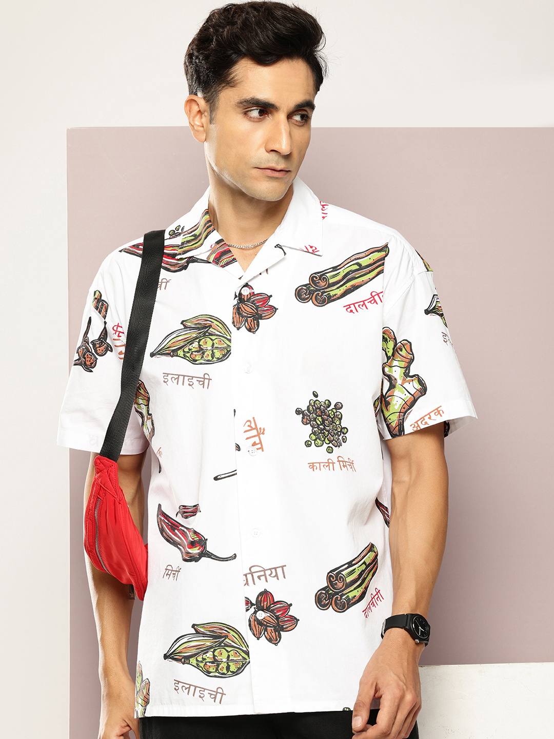 

Kook N Keech Relaxed Fit Printed Drop-Shoulder Sleeves Pure Cotton Casual Shirt, White