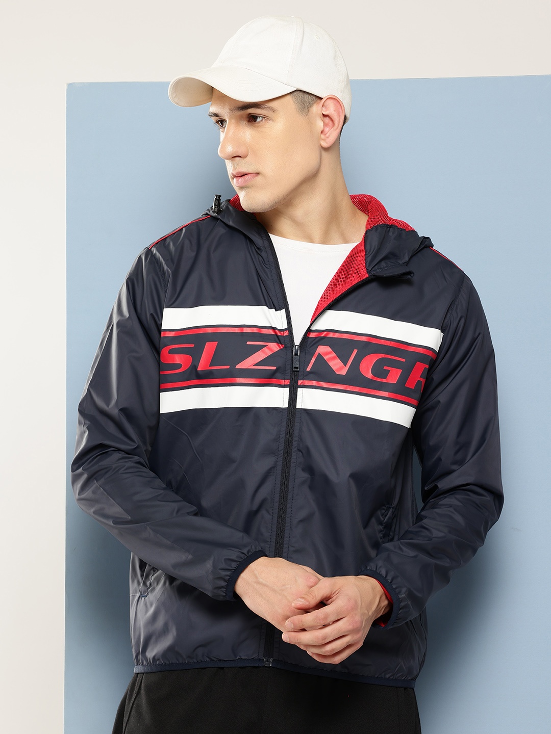 

Slazenger Brand Logo Printed Outdoor Jacket, Black