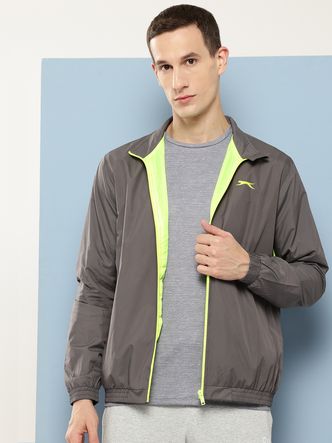 

Slazenger Printed Athleisure Jacket, Grey