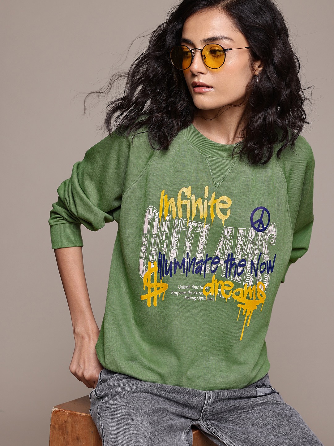 

Roadster The Lifestyle Co. Typography Printed Sweatshirt, Green