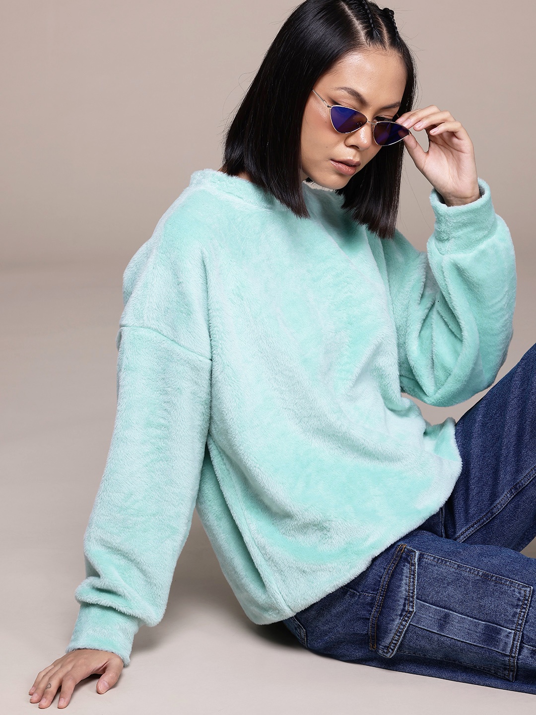 

The Roadster Lifestyle Co. Faux Fur Sweatshirt, Green
