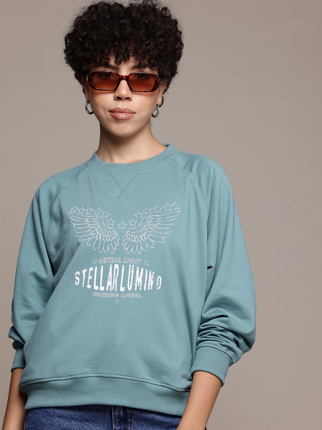 

Roadster The Lifestyle Co Printed Sweatshirt, Blue