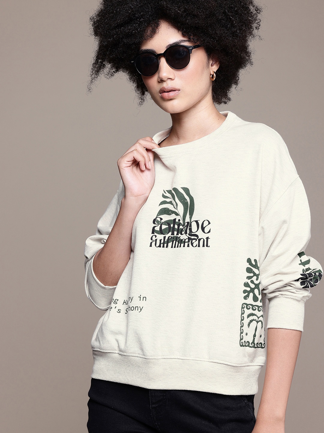 

The Roadster Lifestyle Co. Printed Pullover Sweatshirt, White