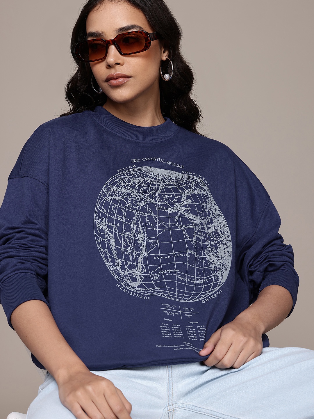 

The Roadster Lifestyle Co. Graphic Printed Sweatshirt, Blue