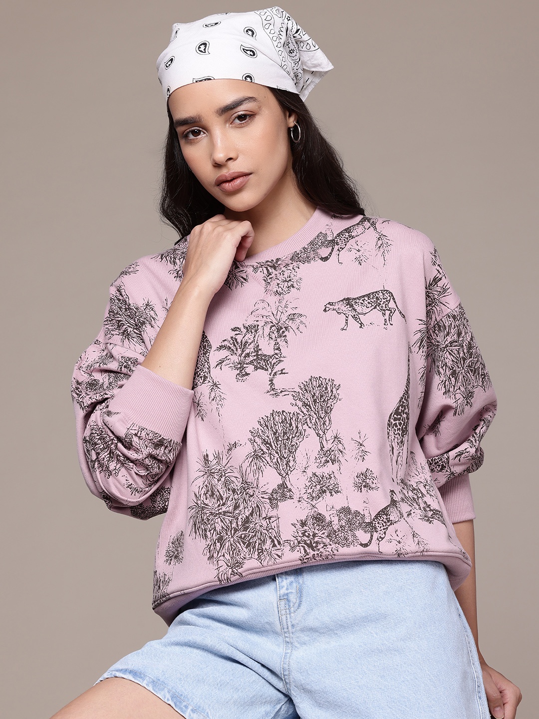 

The Roadster Lifestyle Co. Floral Printed Sweatshirt, Pink