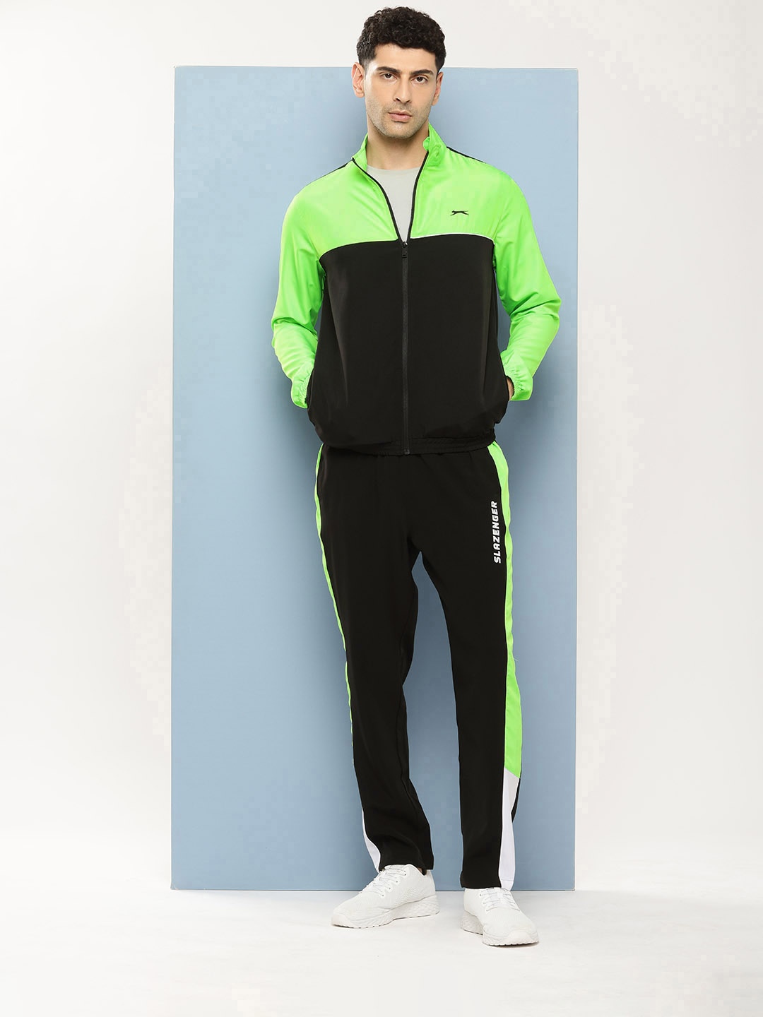 

Slazenger Ultra Dry Colourblocked Active Sports Tracksuit, Black
