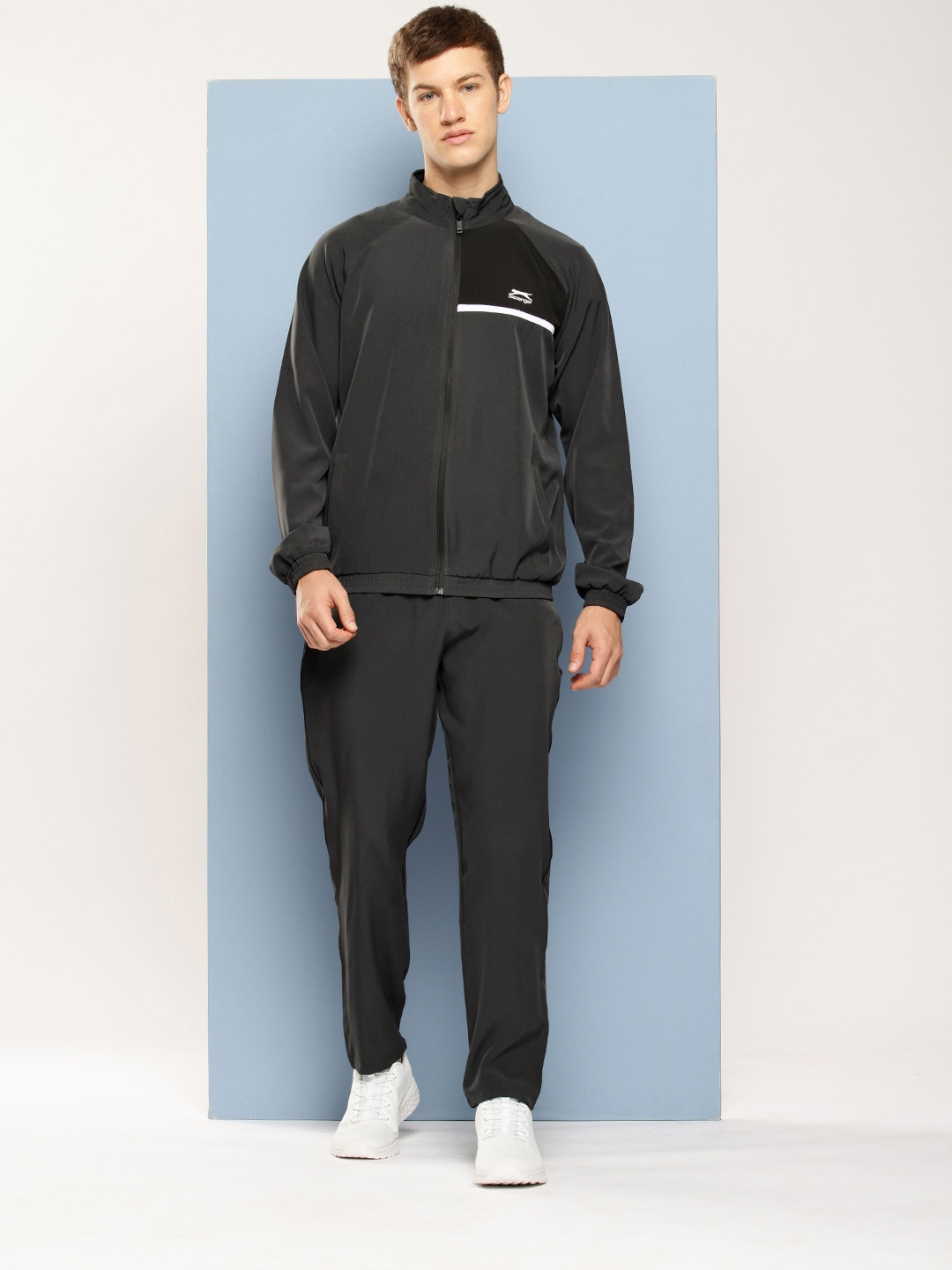 

Slazenger Mock Collar Ultra-Dry Tracksuit, Grey