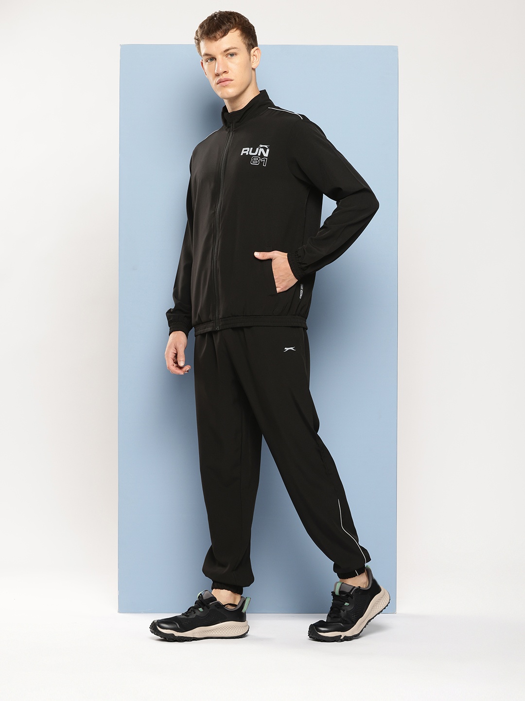 

Slazenger Mock Collar Ultra-Dry Sports Tracksuit, Black