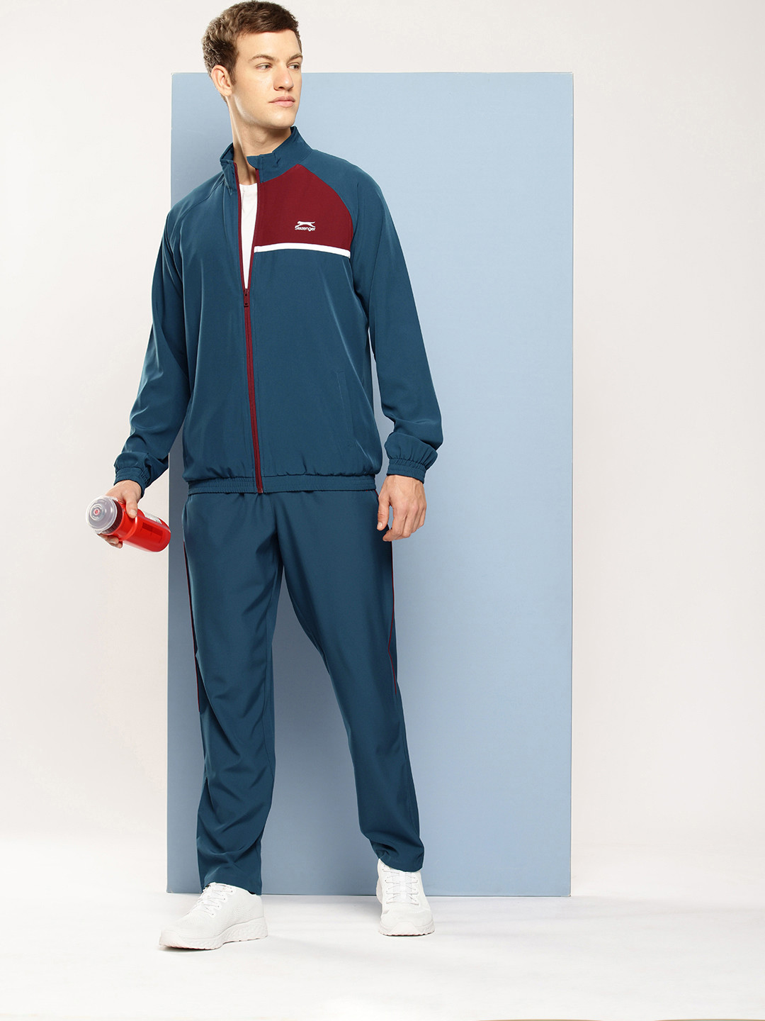 

Slazenger Mock Collar Ultra-Dry Sports Tracksuit, Blue