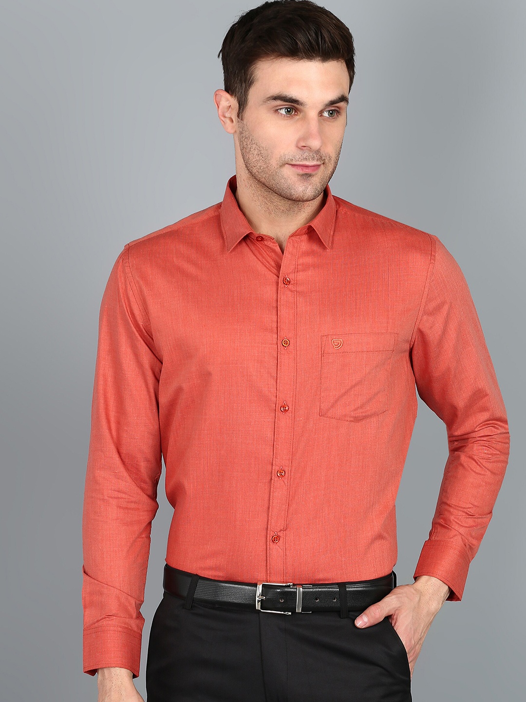 

Sam and Jack Smart Spread Collar Cotton Formal Shirt, Red