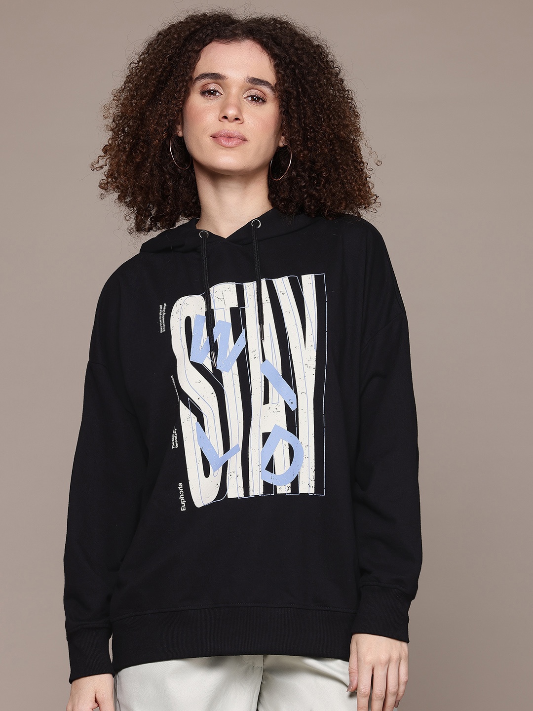 

The Roadster Lifestyle Co. Printed Hooded Sweatshirt, Black