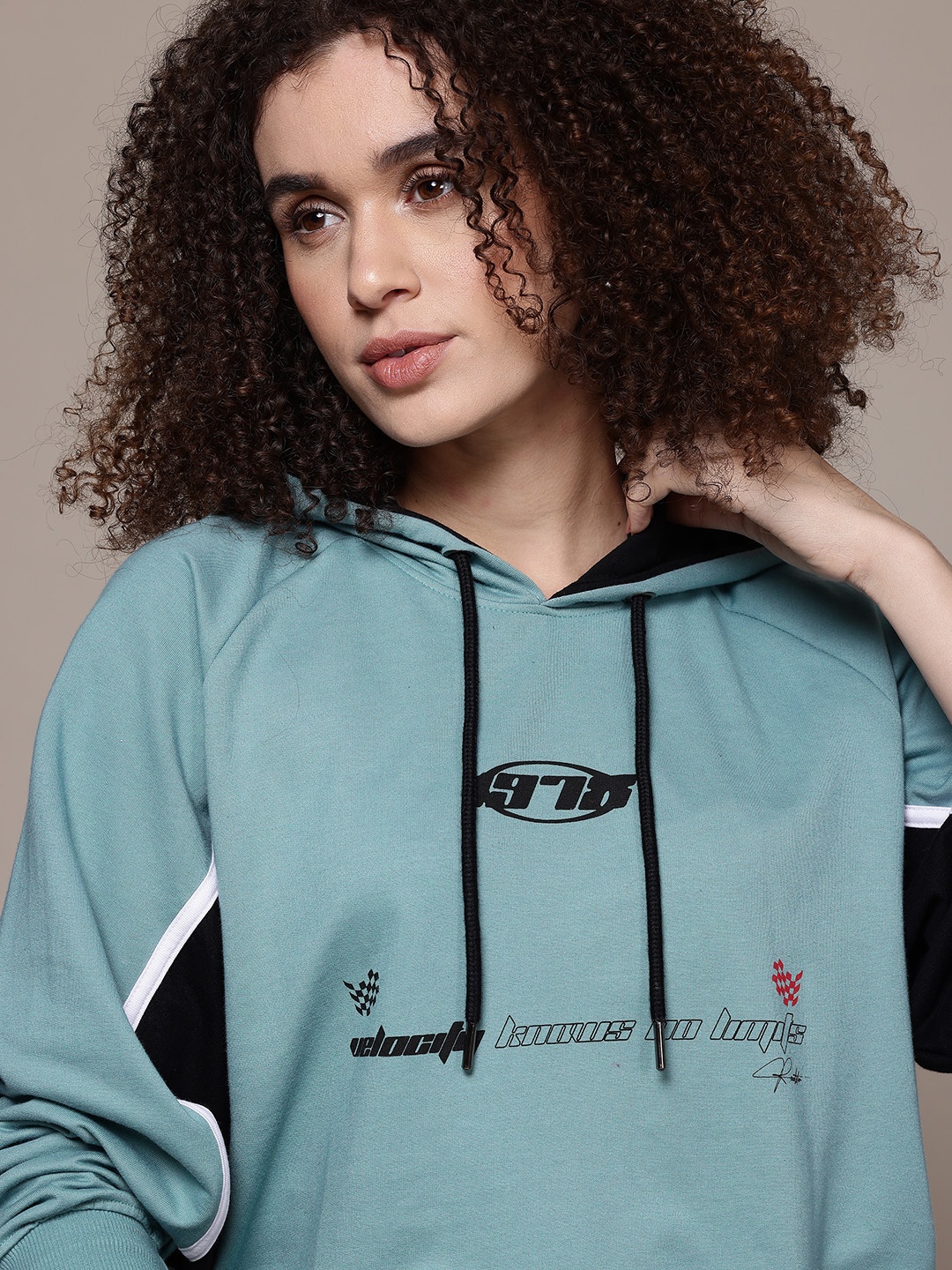 

The Roadster Lifestyle Co. Printed Hooded Sweatshirt, Blue