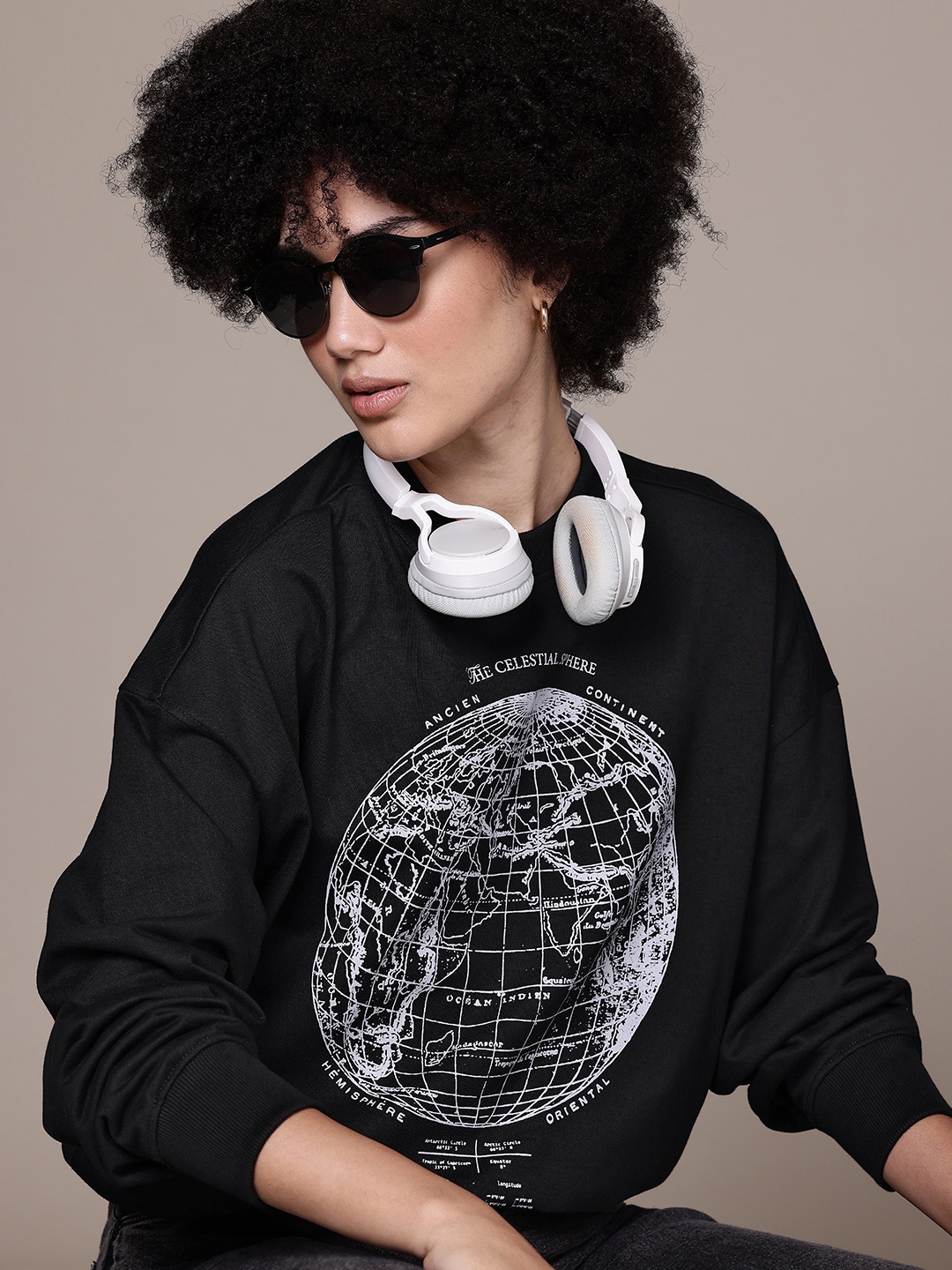 

The Roadster Lifestyle Co. Printed Sweatshirt, Black