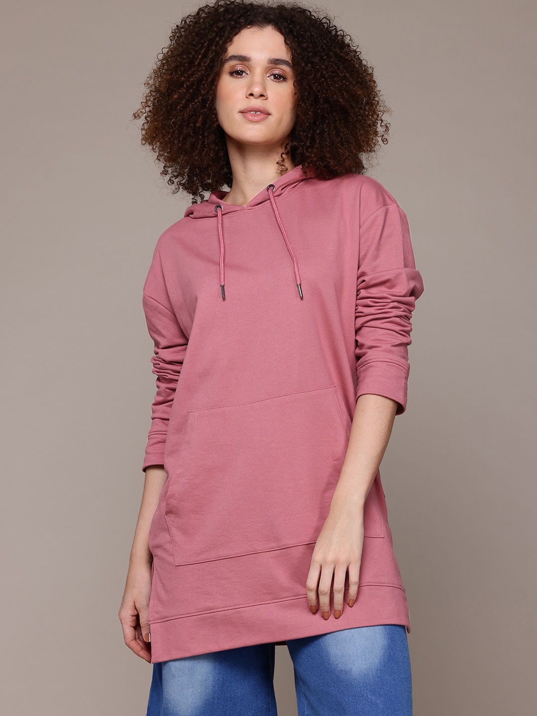 

The Roadster Lifestyle Co. Longline Hooded Sweatshirt, Rose