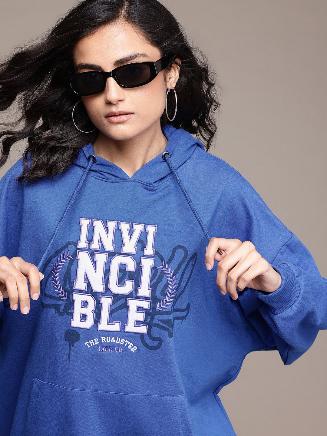 

The Roadster Lifestyle Co. Oversized Hooded Longline Sweatshirt, Blue