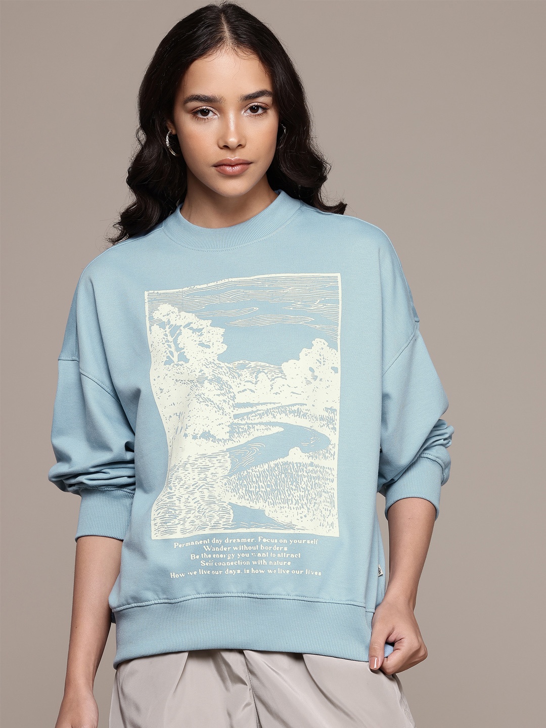 

The Roadster Lifestyle Co. Graphic Printed Sweatshirt, Blue
