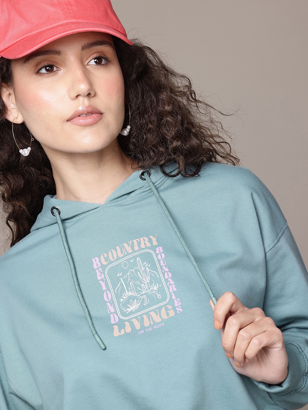 

The Roadster Lifestyle Co. Printed Hooded Sweatshirt, Green