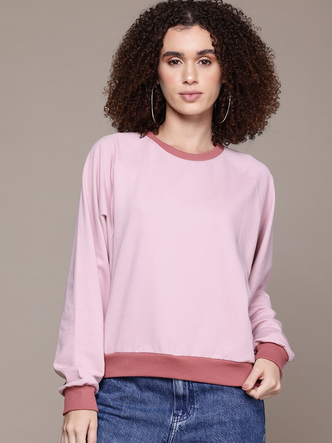 

Roadster Women Raglan Cut Sweatshirt, Pink