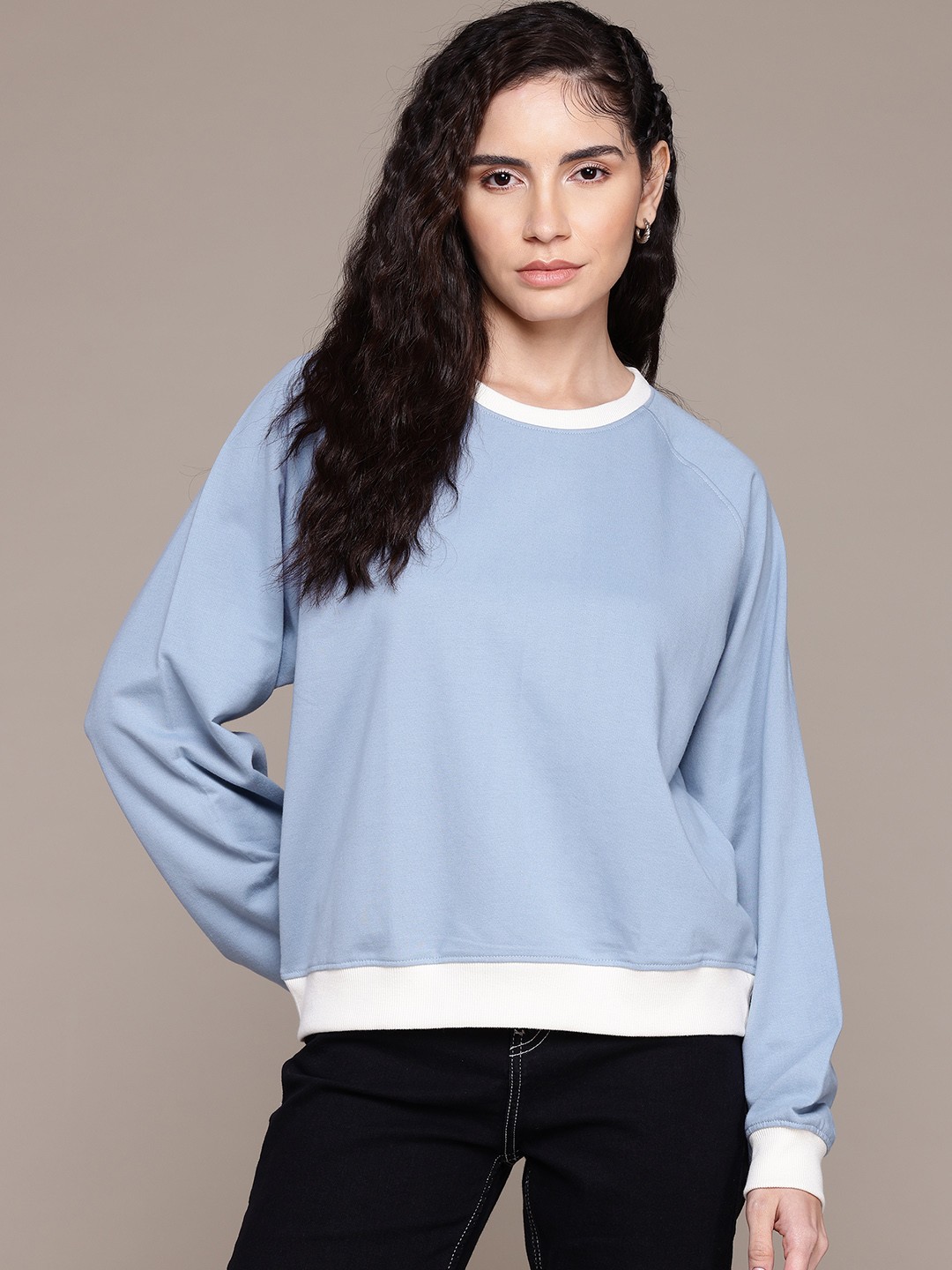 

The Roadster Lifestyle Co. Raglan Sleeves Sweatshirt, Blue