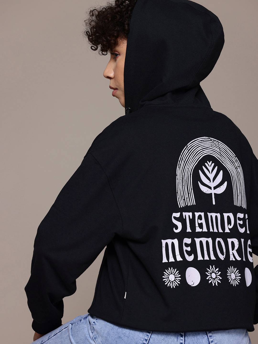 

The Roadster Lifestyle Co. Printed Hooded Sweatshirt, Black
