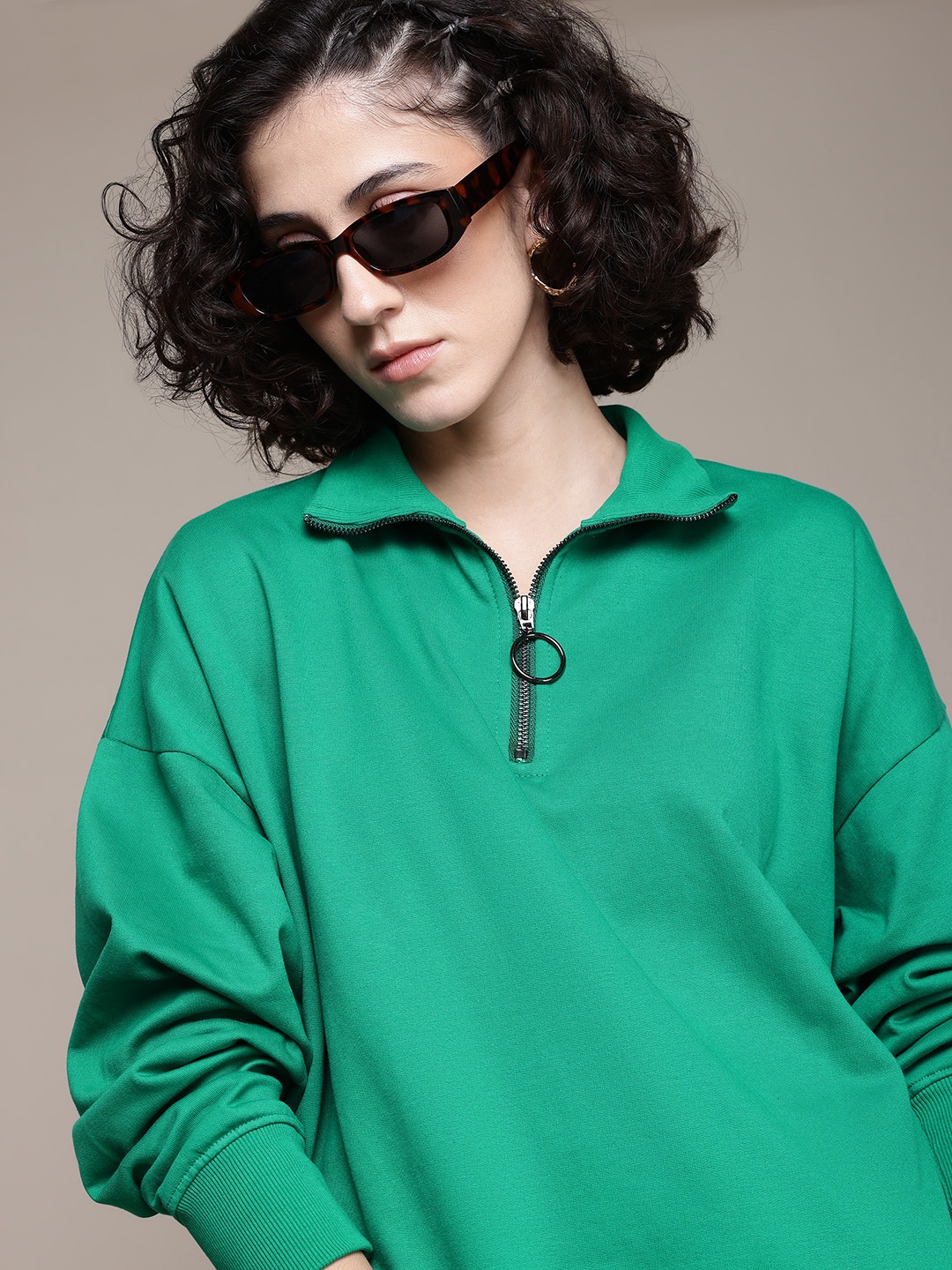 

The Roadster Lifestyle Co. Polo Collar Relaxed Sweatshirt, Green