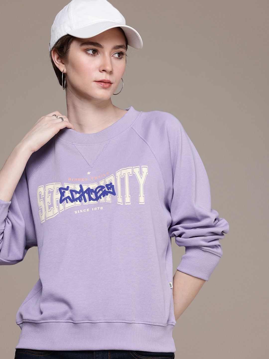 

The Roadster Life Co. Typography Printed Sweatshirt, Purple