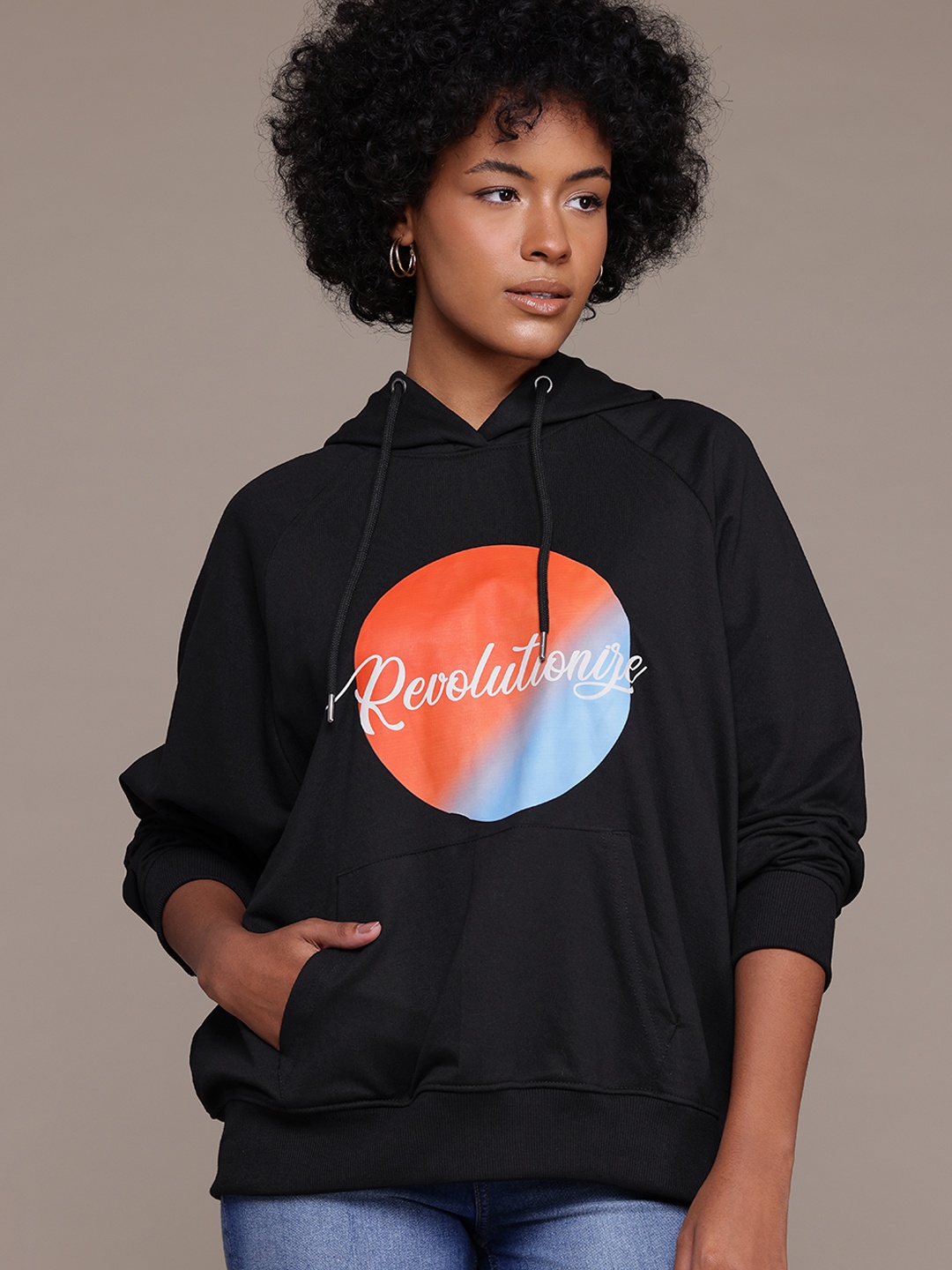 

The Roadster Lifestyle Co. Printed Hooded Sweatshirt, Black