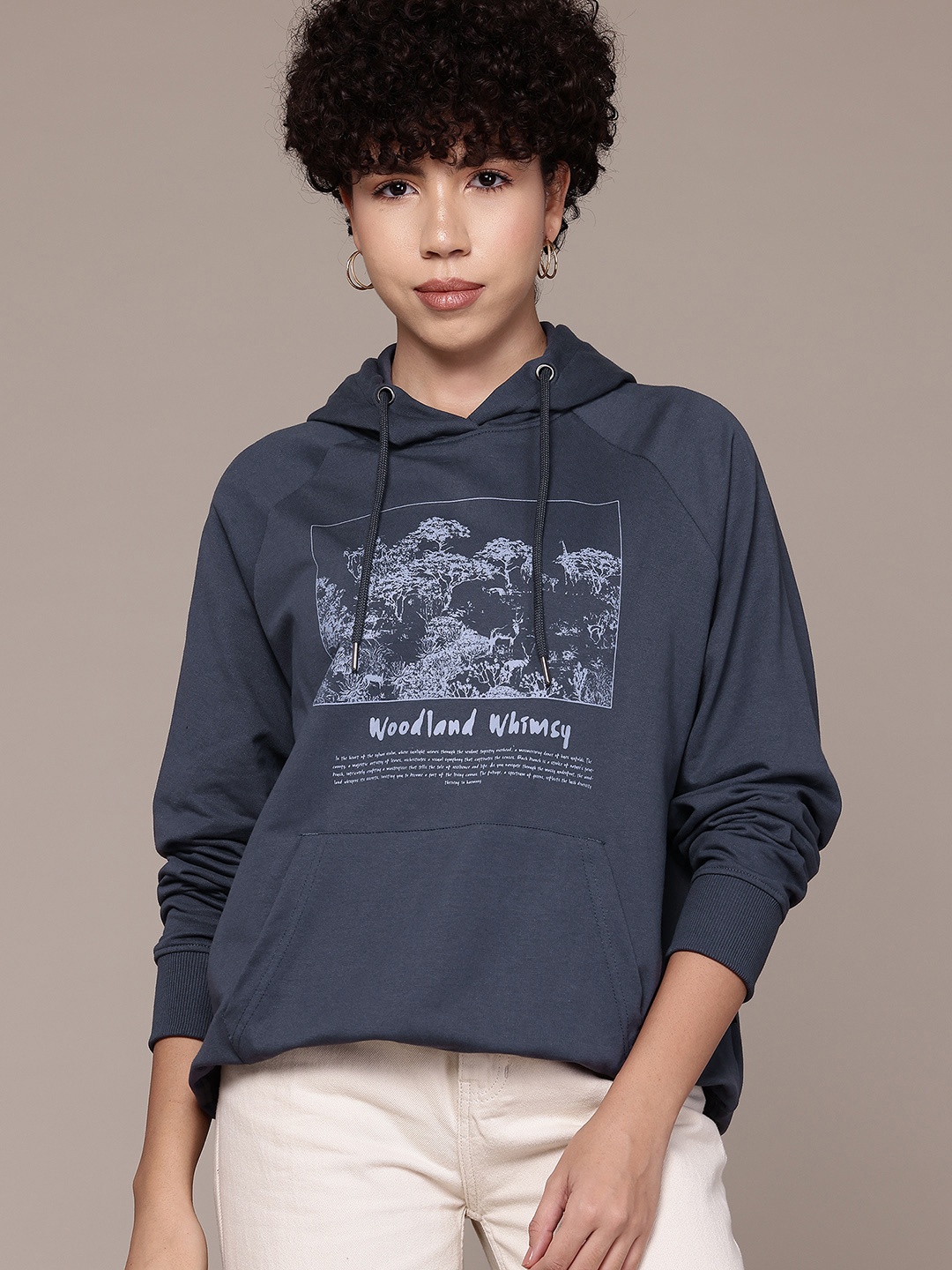 

Roadster Printed Hooded Sweatshirt, Grey