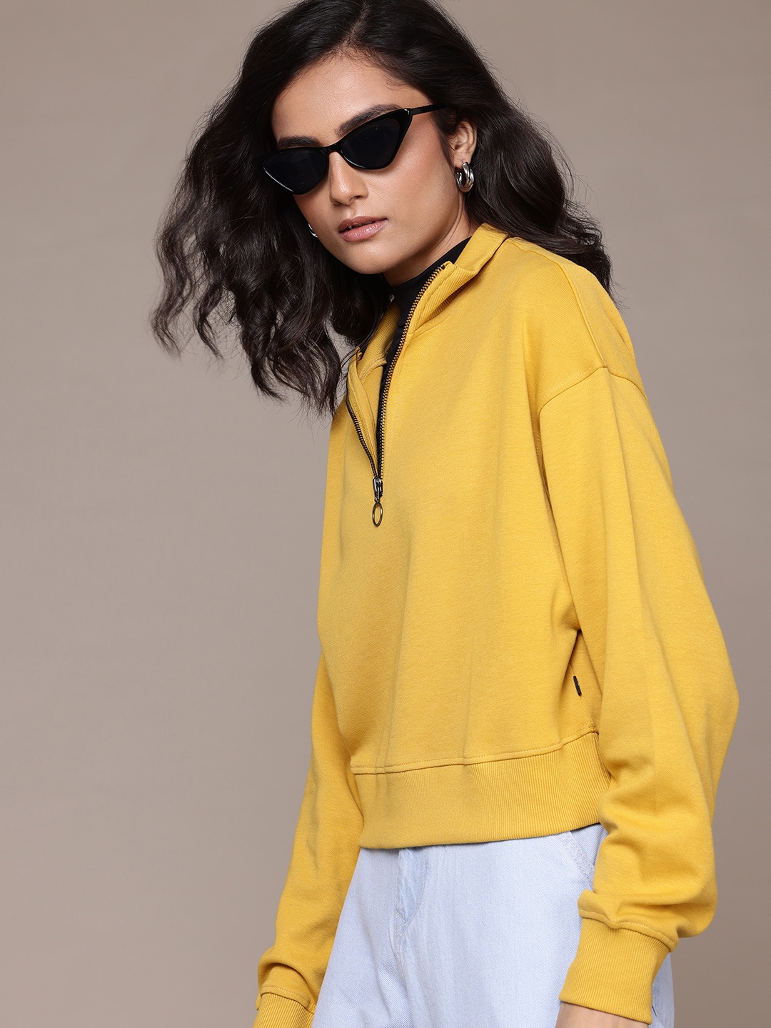 

Roadster The Lifestyle Co Crop Sweatshirt, Yellow