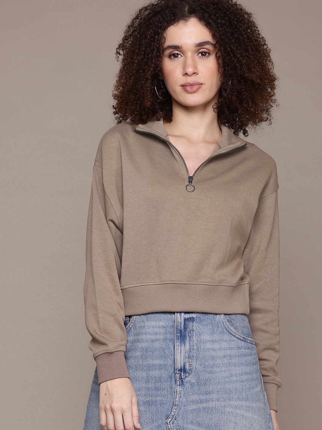 

Roadster The Lifestyle Co Crop Sweatshirt, Brown