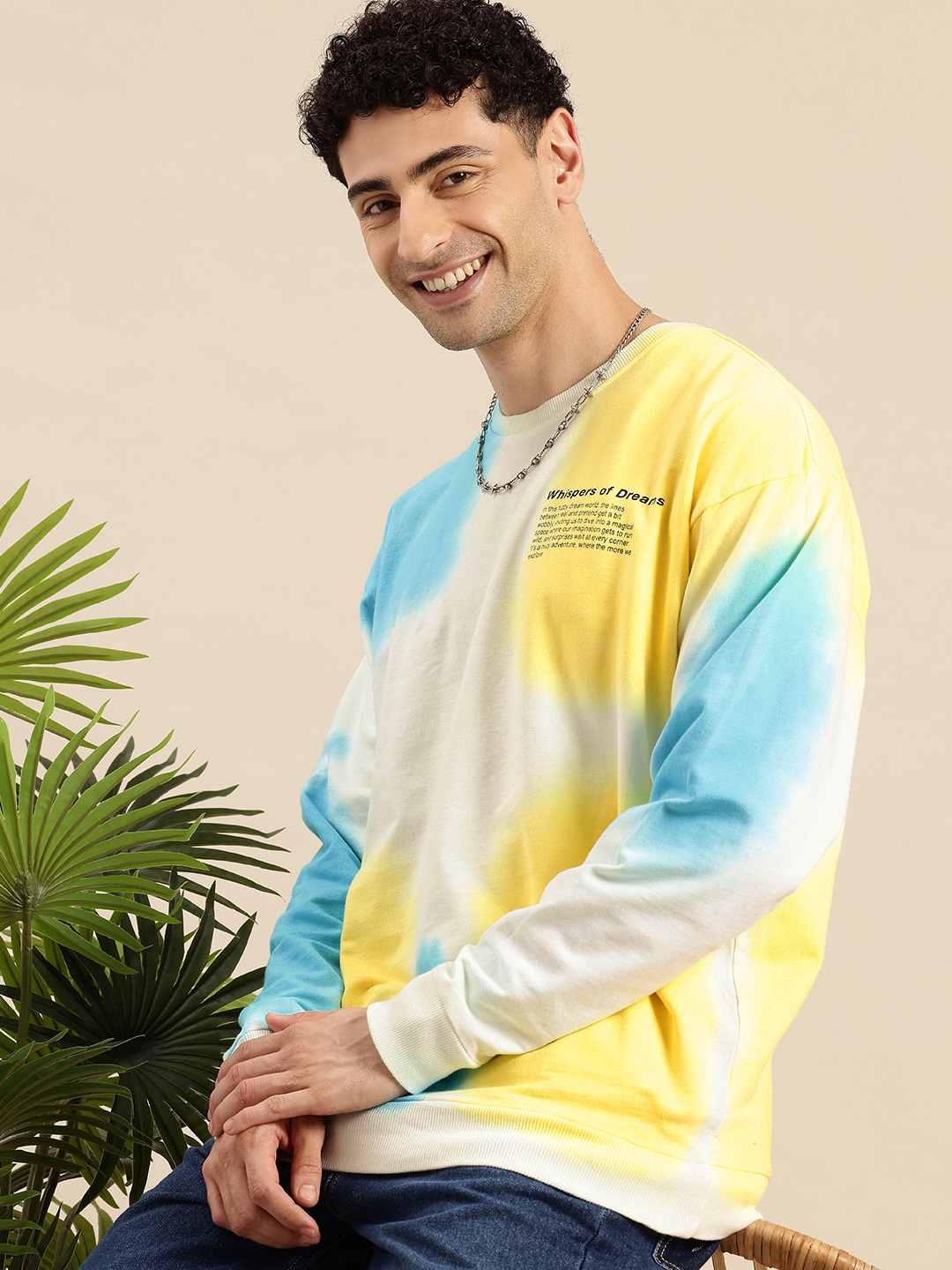 

Mast & Harbour Pure Cotton Dyed Pullover Sweatshirt, White
