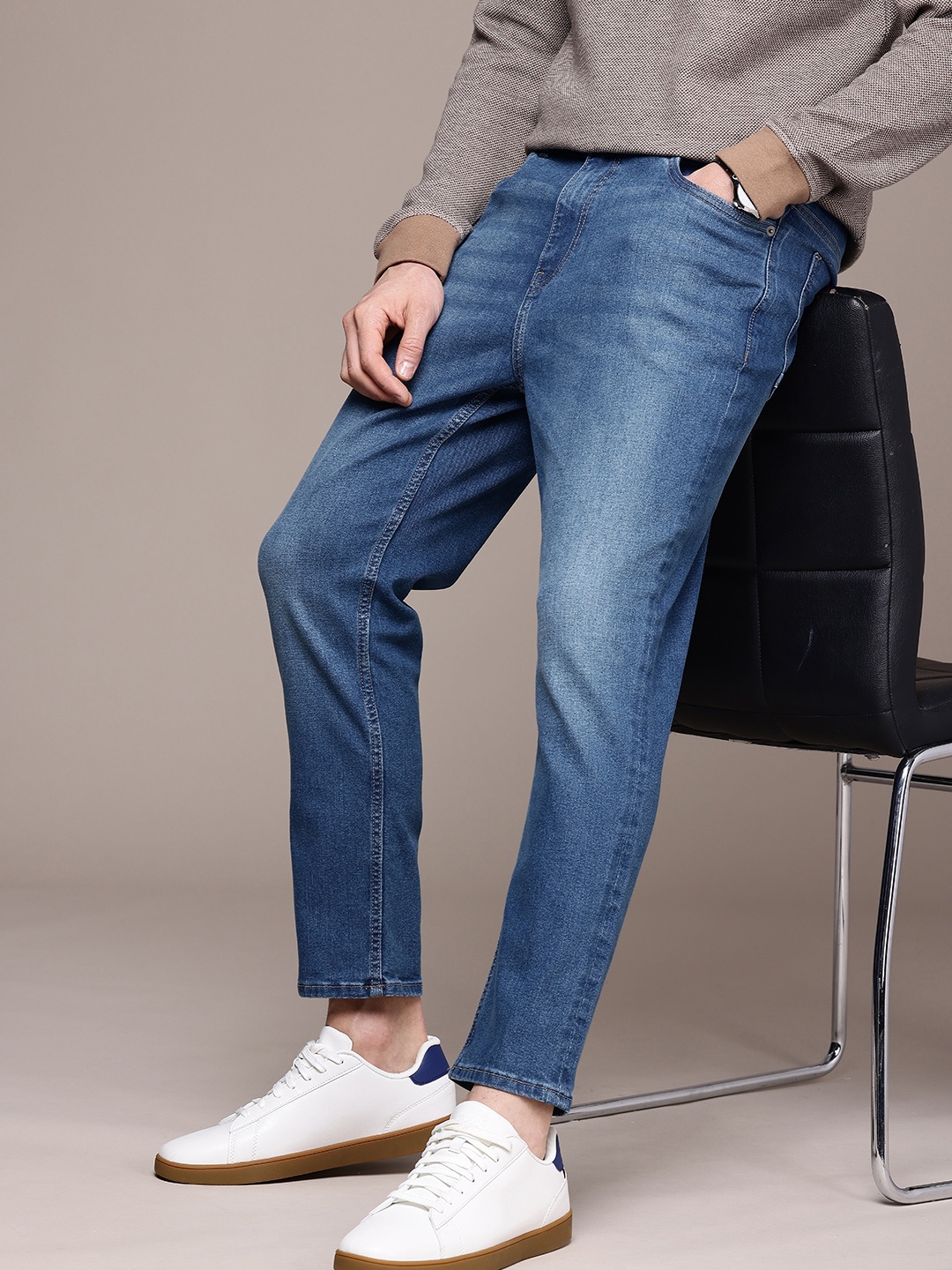 

French Connection Men Tapered Fit Light Fade Stretchable Jeans, Blue