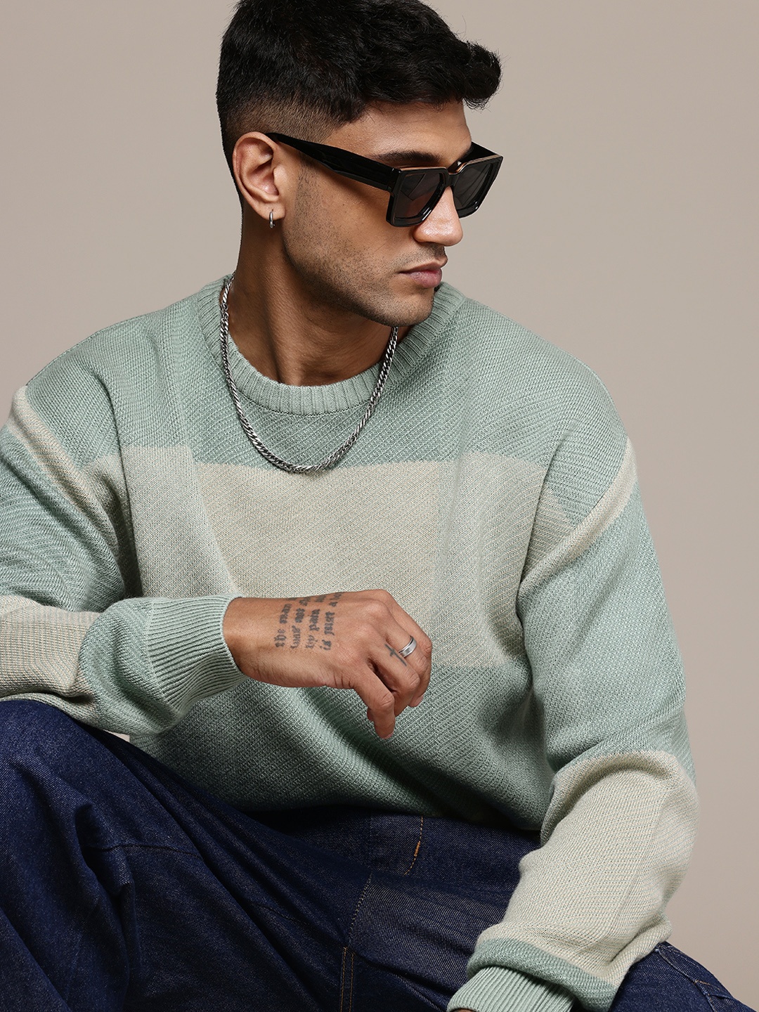 

The Roadster Life Co. Self Checked Pullover, Green