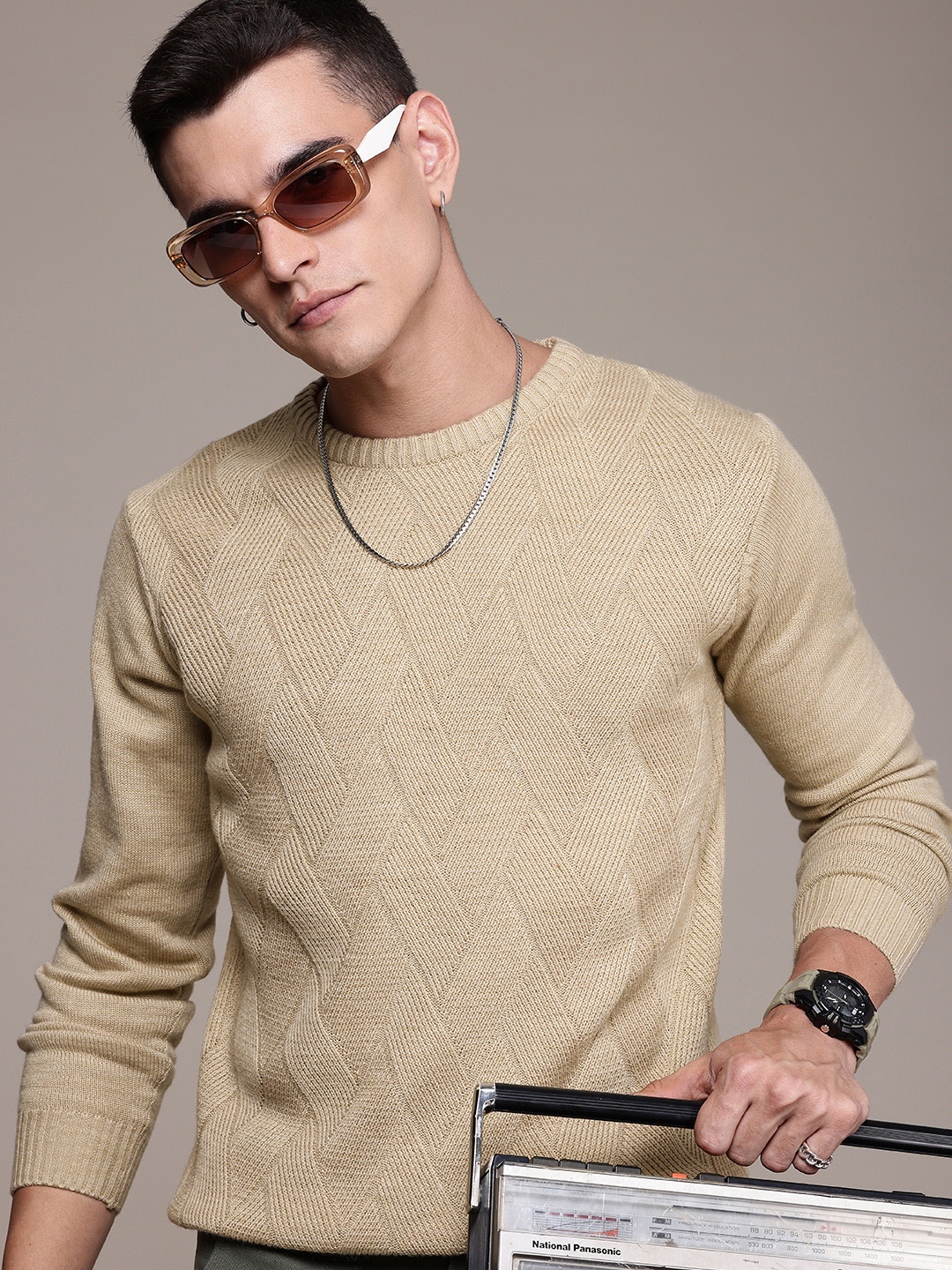 

The Roadster Life Co. Cable Knit Pullover Sweater, Beige