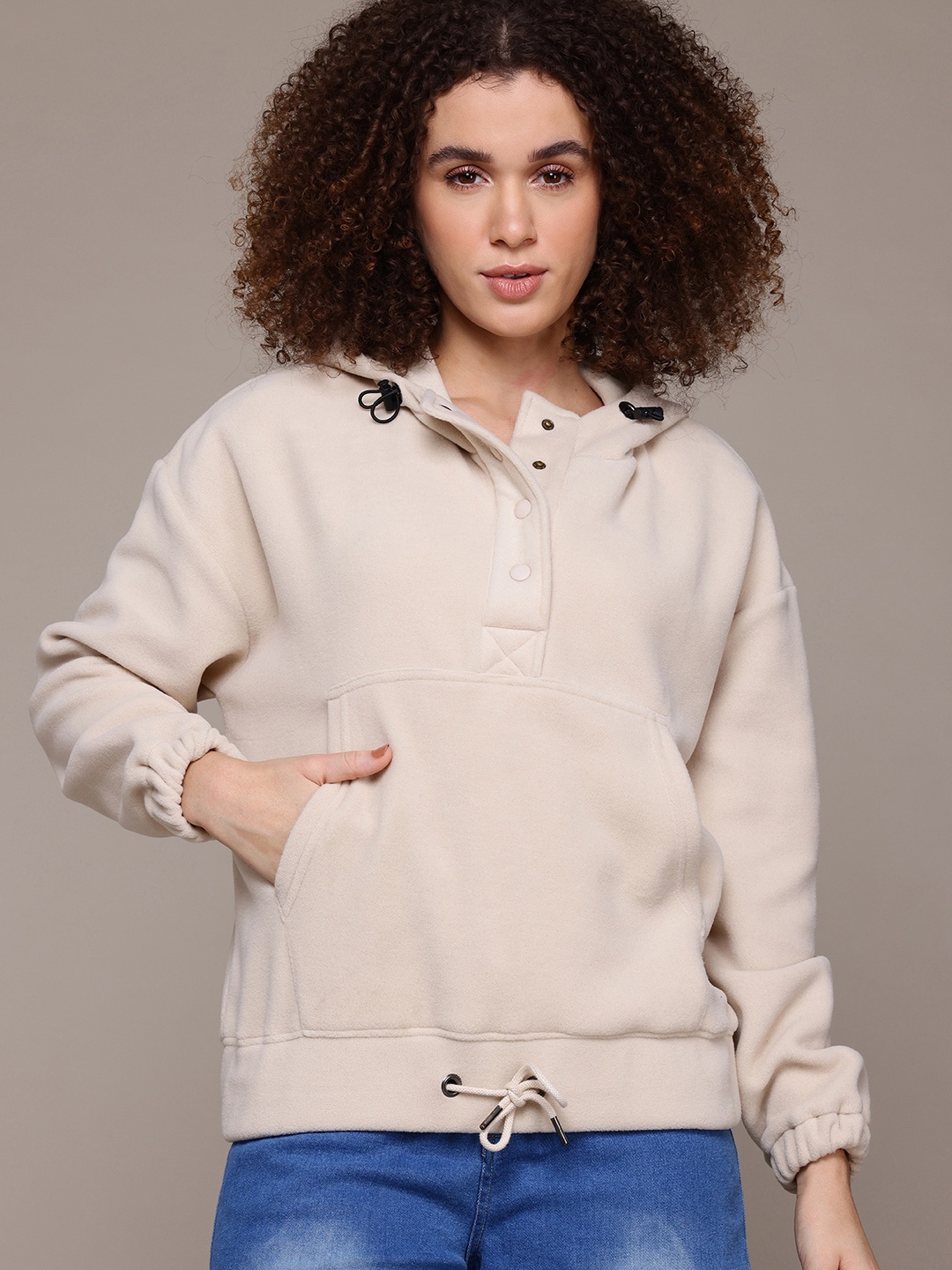 

The Roadster Lifestyle Co. Hooded Fleece Sweatshirt, Beige