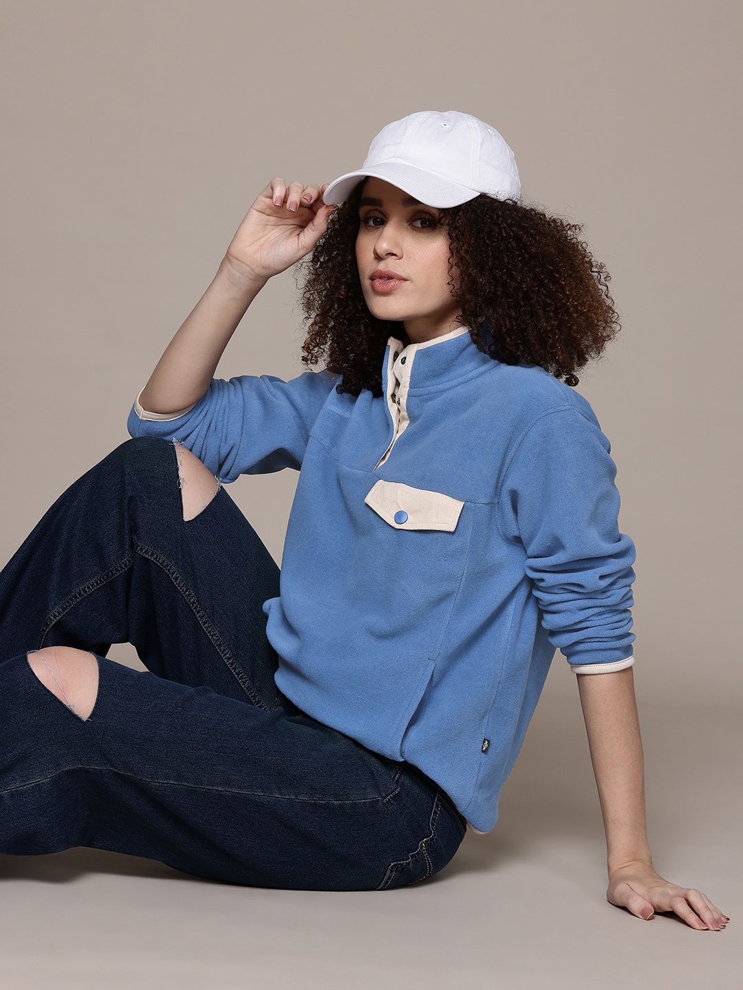 

The Roadster Lifestyle Co. Mock Collar Fleece Sweatshirt, Blue