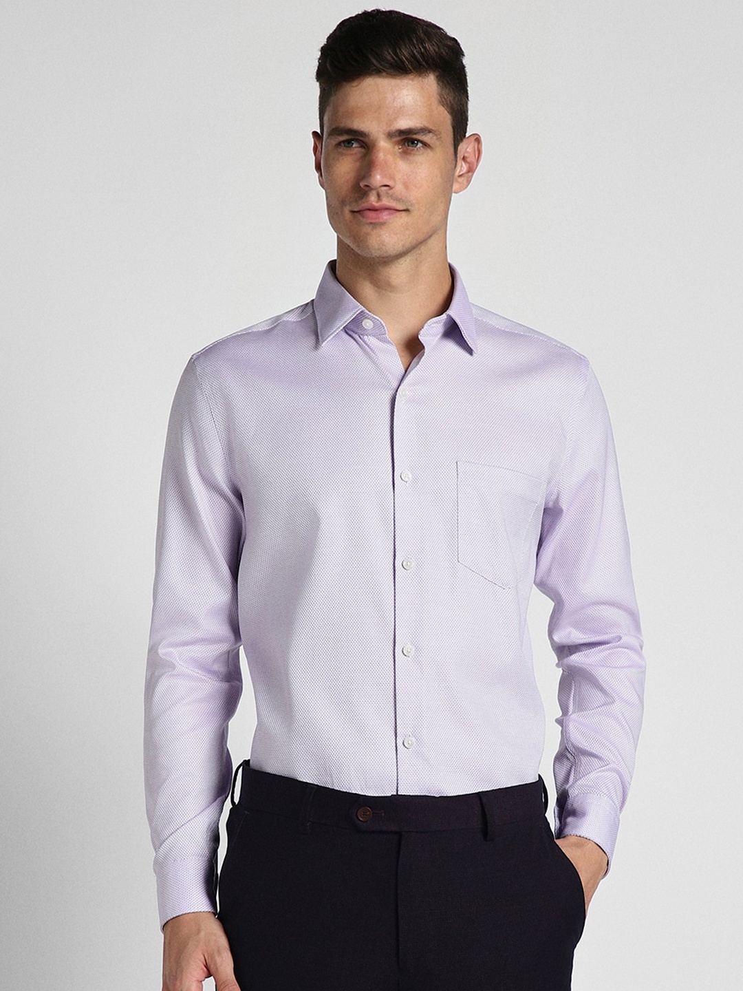 

Peter England Elite Spread Collar Slim Fit Opaque Formal Shirt, Purple