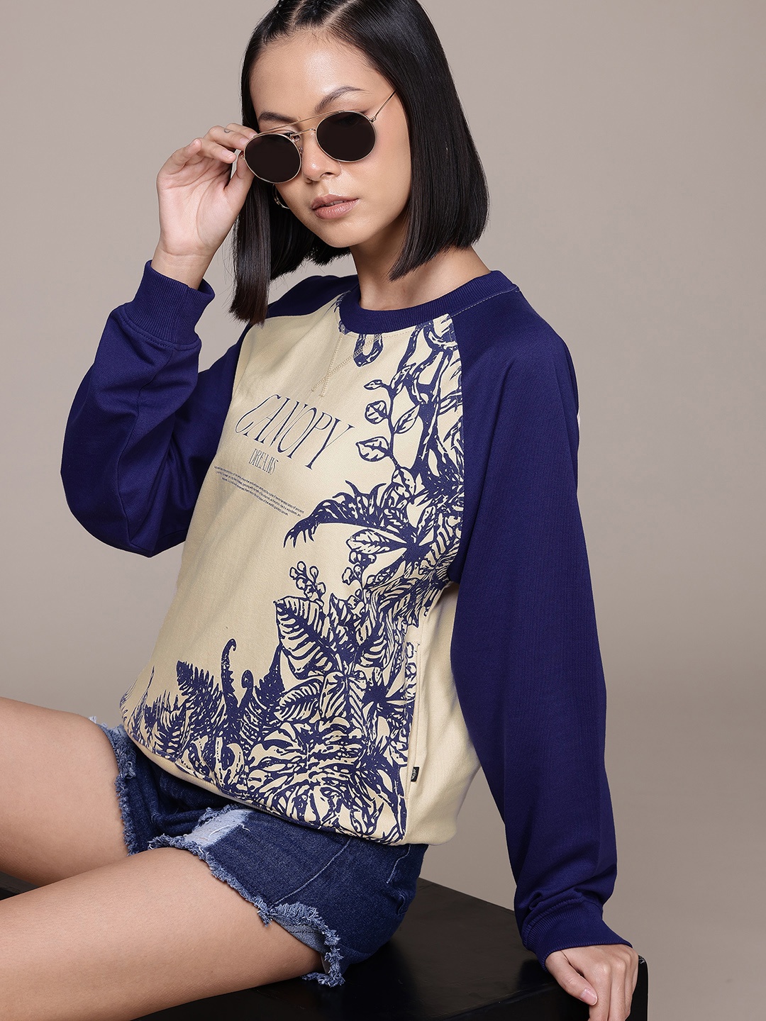

The Roadster Lifestyle Co. Printed Sweatshirt, Beige
