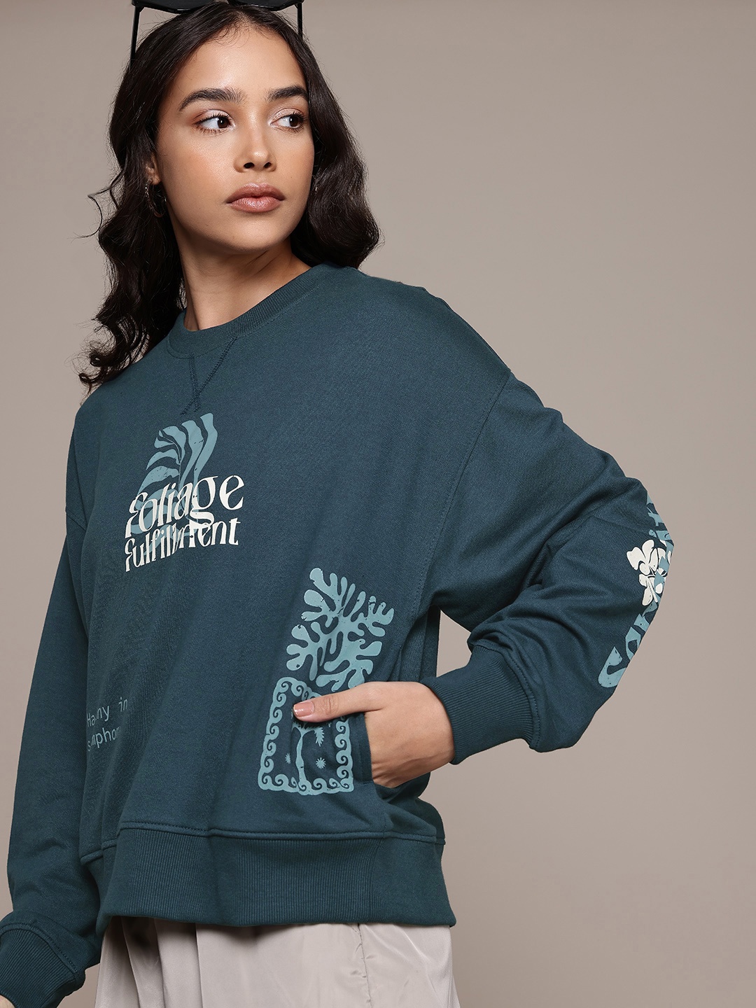

Roadster The Lifestyle Co. Printed Sweatshirt, Teal