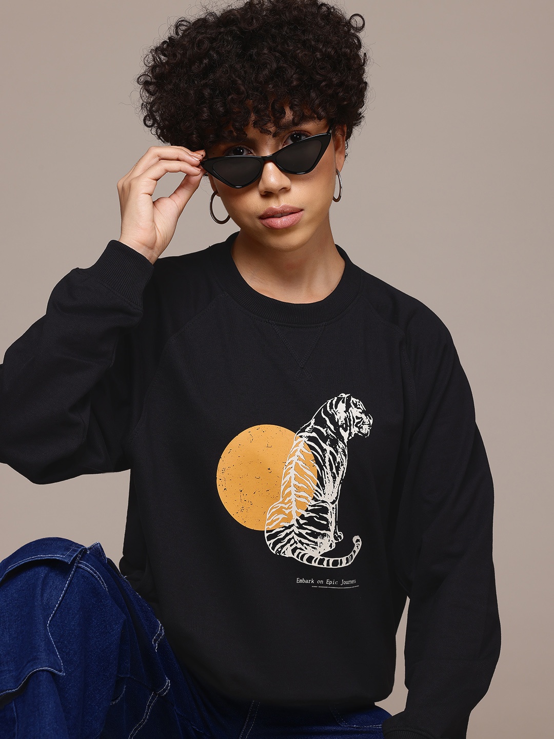 

The Roadster Lifestyle Co. Printed Sweatshirt, Black