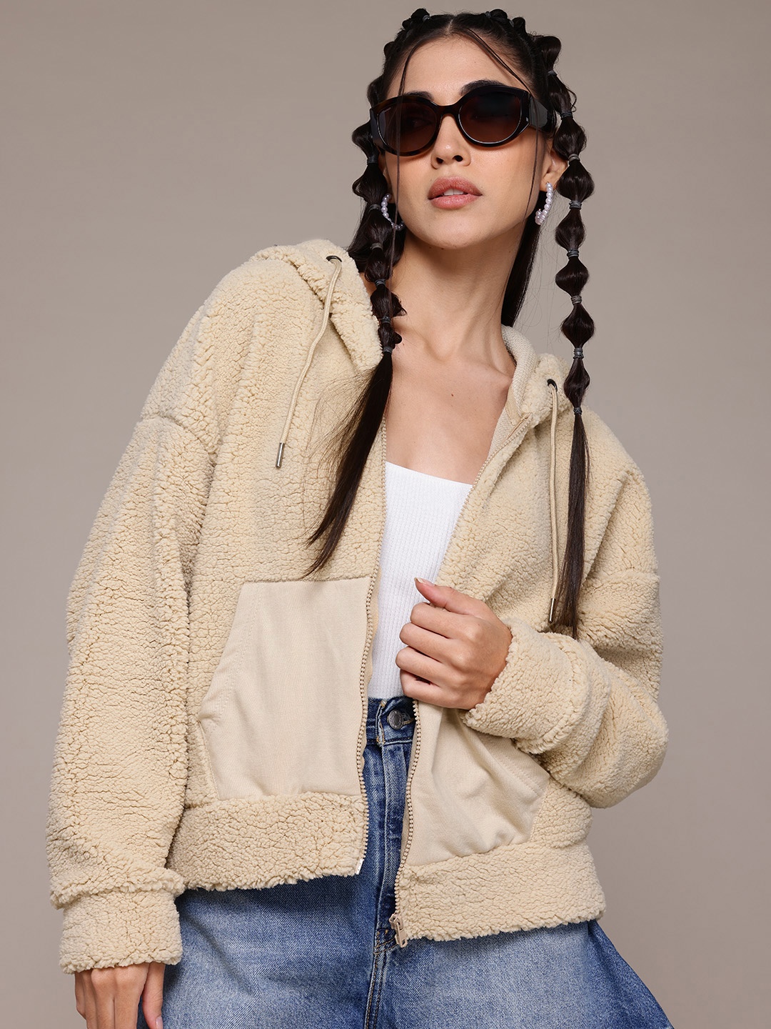 

The Roadster Lifestyle Co. Fleece Hooded Sweatshirt, Beige