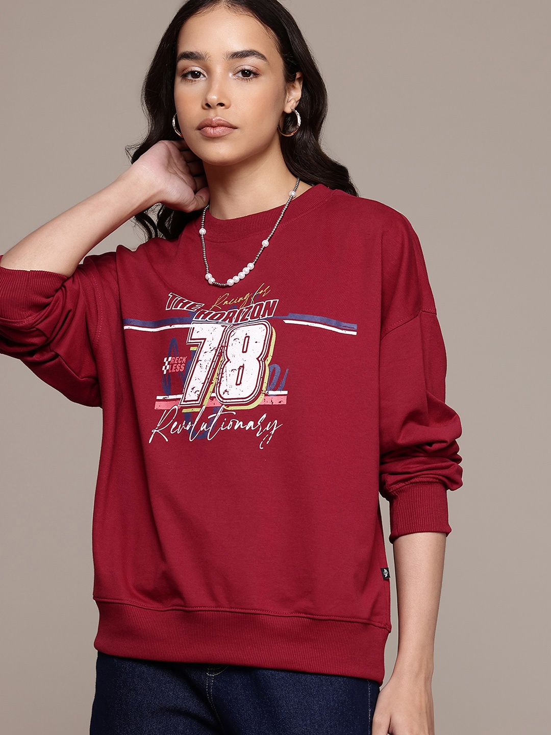 

Roadster Printed Sweatshirt, Maroon