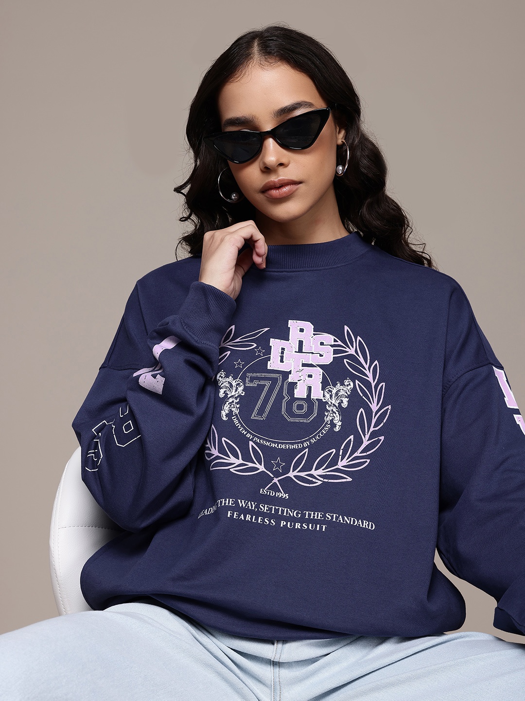 

The Roadster Lifestyle Co. Graphic Print Sweatshirt, Navy blue